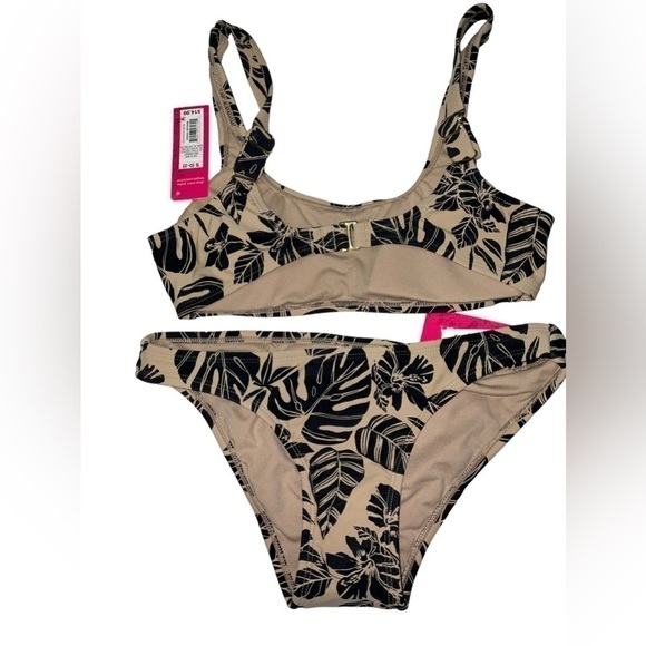 Xhilaration bikini set. Tan color with palm print. Size S(0-2) - Picture 9 of 10